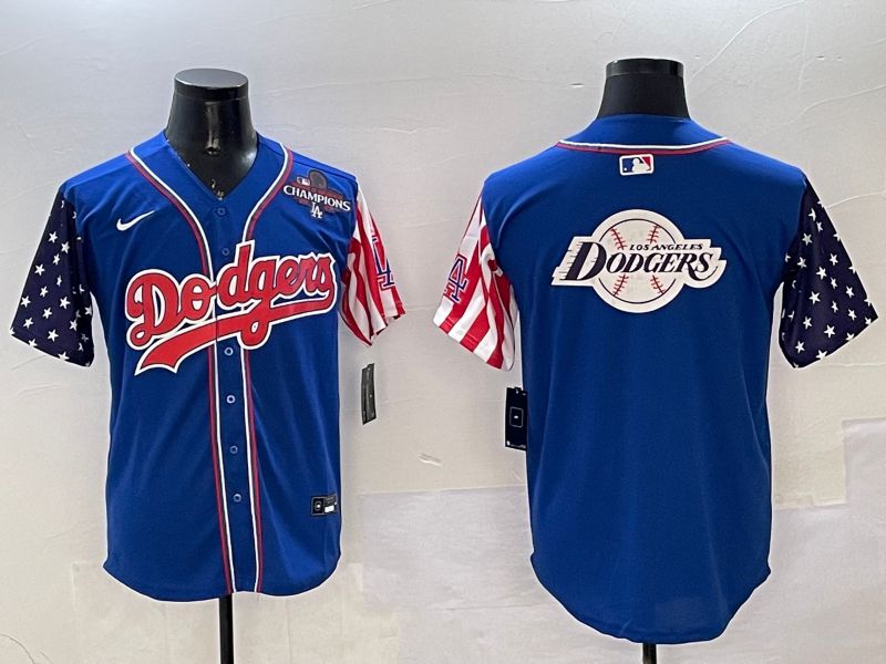 Men Los Angeles Dodgers Blank Blue a generation of national flags Joint name 2025 Nike MLB Jersey style 25->los angeles dodgers->MLB Jersey